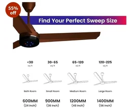 Colorbot Stella BLDC Ceiling Fans 1200mm | BEE 5 Star Rated Power Saver | AeroQuiet+ Technology | 370 RPM | Remote Control (Boost, Timer, LED, Reverse Mode) | 4 Years Warranty (Cocoa Brown