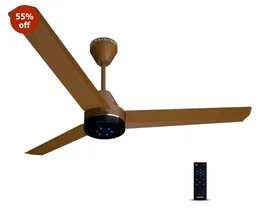 Colorbot Stella BLDC Ceiling Fans 1200mm | BEE 5 Star Rated Power Saver | AeroQuiet+ Technology | 370 RPM | Remote Control (Boost, Timer, LED, Reverse Mode) | 4 Years Warranty (Caramel Brown)