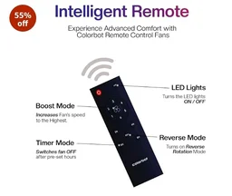 Colorbot Stella BLDC Ceiling Fans 1200mm | BEE 5 Star Rated Power Saver | AeroQuiet+ Technology | 370 RPM | Remote Control (Boost, Timer, LED, Reverse Mode) | 4 Years Warranty (Caramel Brown)