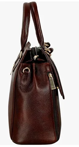 HYATT Leather Accessories Natural Leather Top-Handle satchel Tote Ladies Handbags & Shoulder Sling Bags For Women Office Branded Stylish Latest Size-L-12 X H-10.5 x W- 5.5 Inches (BLACK)