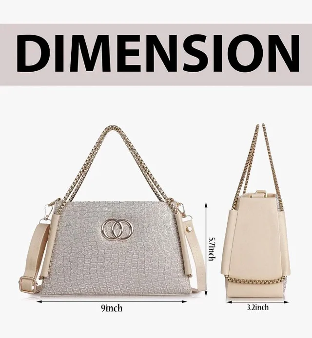 Gold Rose Women’s Faux Leather Sling Bag Wih Golden chain– Stylish Shoulder & Crossbody Bag | Party, Office & Daily Use Handbag