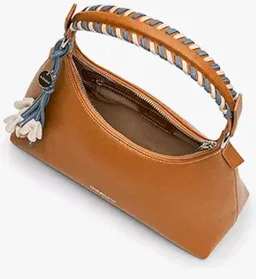 Miraggio Chocolate Shoulder Bag For Woman With Zipper Closure & Floral Charm | Shoulder Bag For Women Stylish For Daily Use | Handbag For Woman