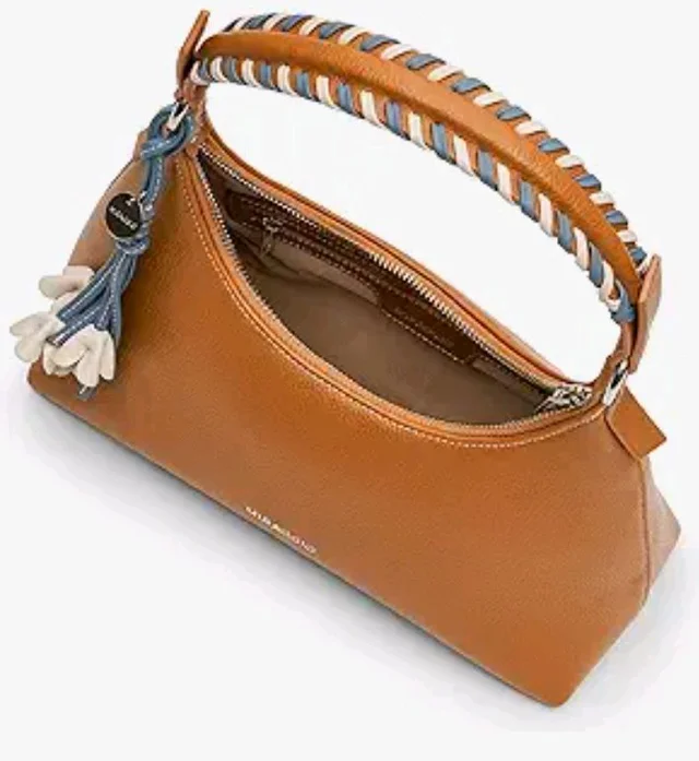 Miraggio Chocolate Shoulder Bag For Woman With Zipper Closure & Floral Charm | Shoulder Bag For Women Stylish For Daily Use | Handbag For Woman