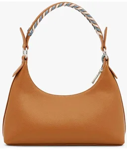 Miraggio Chocolate Shoulder Bag For Woman With Zipper Closure & Floral Charm | Shoulder Bag For Women Stylish For Daily Use | Handbag For Woman