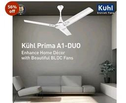 KUHL Meridian M1 1200MM 65% Power Saving BLDC Ceiling Fan With Remote | BEE 5 Star Rated & ISI Marked | High Air Flow | Down Light & Reverse Mode | 5 Year Warranty on Motor | Free Installation |Brown