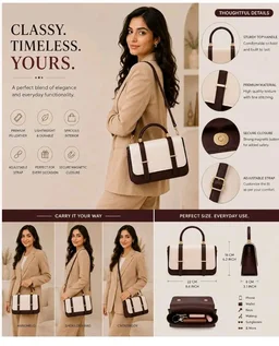 Sponsored
Brand: Generic
DYT Women's PU Leather Color Block Shoulder Handbag, with Detachable Adjustable Crossbody Strap, Top Handle, Magnetic Snap Closure, Small Satchel Bag.