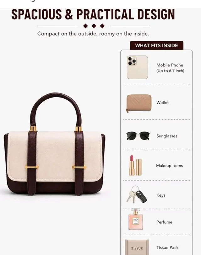 Sponsored
Brand: Generic
DYT Women's PU Leather Color Block Shoulder Handbag, with Detachable Adjustable Crossbody Strap, Top Handle, Magnetic Snap Closure, Small Satchel Bag.