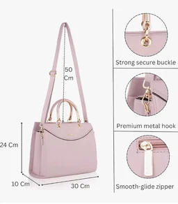 Fashion Handbag for Women | Designer Textured Satchel Purse | Removable Strap | Premium Zip Closure | Trendy Bag for Office, Shopping, Travel & Daily Use