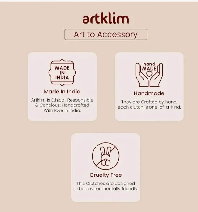 Artklim Printed Clutch Bag for Women with Detachable Strap