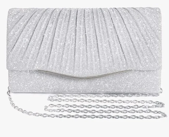 Lyrovo Clutch Purse for Women Formal Dressy Evening Clutches Handbags Crossbody Bag for Wedding Cocktail Prom Elegance Charm
