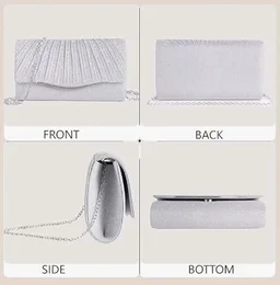 Lyrovo Clutch Purse for Women Formal Dressy Evening Clutches Handbags Crossbody Bag for Wedding Cocktail Prom Elegance Charm
