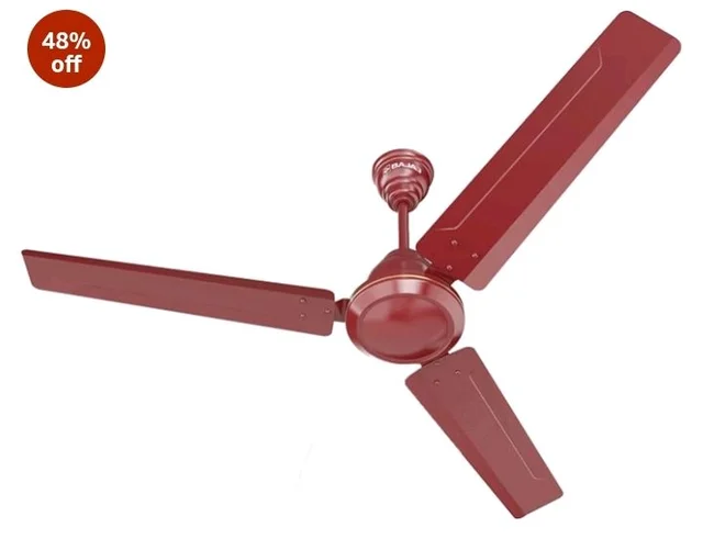 Bajaj Frore 1200 MM (48") 1 Star Rated Ceiling Fans For Home | BEE Star Rated Energy Efficient Ceiling Fan | Rust Free Coating For Long Life | High Air Delivery | 2-Yr Warranty 【Brown】