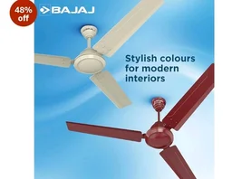 Bajaj Frore 1200 MM (48") 1 Star Rated Ceiling Fans For Home | BEE Star Rated Energy Efficient Ceiling Fan | Rust Free Coating For Long Life | High Air Delivery | 2-Yr Warranty 【Brown】