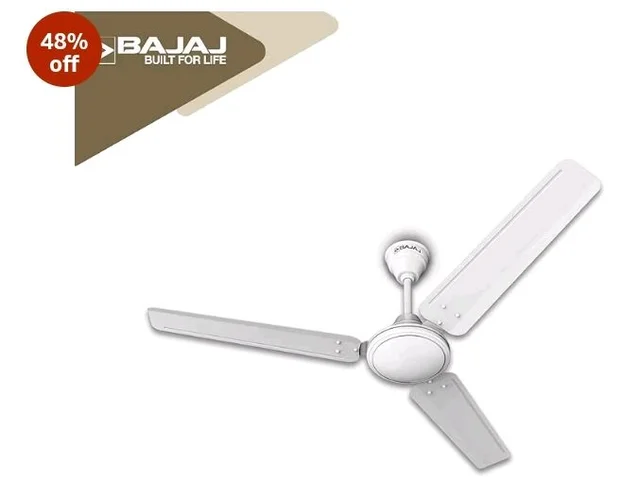 Bajaj Frore 1200 MM (48") Stars Rated Ceiling Fans for Home | BEE 1 star Rated Energy Efficient Ceiling Fan | Rust Free Coating for Long Life | High Air Delivery | 2-Yr Warranty 【White】