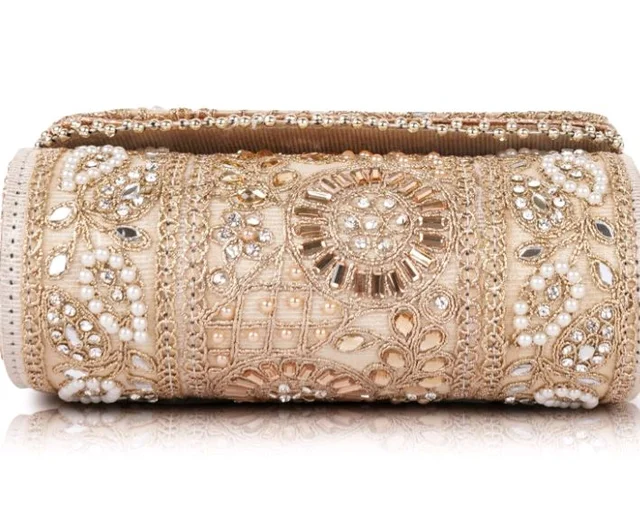 PLANX Velvet SilK Stylish Embroidery Unique Design Trendy Traditional Wedding Party Handheld Potli Bag For Women