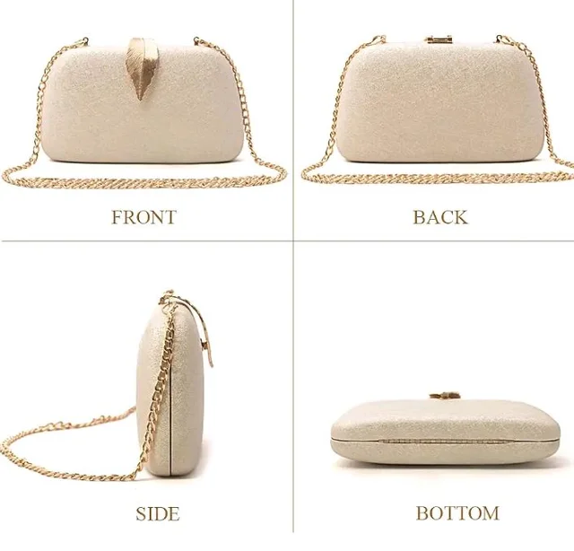 INOVERA (LABEL) Women Evening Hand Clutch | Ladies Party Wedding Purse with Chain Strap
