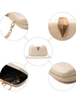 INOVERA (LABEL) Women Evening Hand Clutch | Ladies Party Wedding Purse with Chain Strap