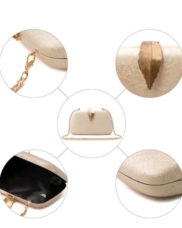 INOVERA (LABEL) Women Evening Hand Clutch | Ladies Party Wedding Purse with Chain Strap