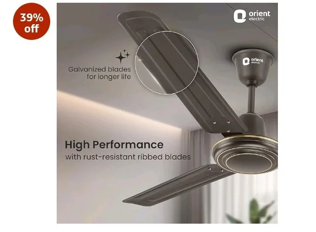 Orient Electric Apex-FX 1200mm Ceiling Fan for Home| BEE 1 Star Rated Energy Efficient Fan| Rust Resistant | Strong and Powerful Motor | 2 Years Warranty by Orient | Smoke Brown - Pack of 1
