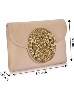 INAAYA - Bridal Accessories Store
3.8 out of 5 stars 90
Women's Suede Zardozi Designer Wedding Sling Clutch Bag Purse with Circular Embellishment of Multi Stones and Embroidery