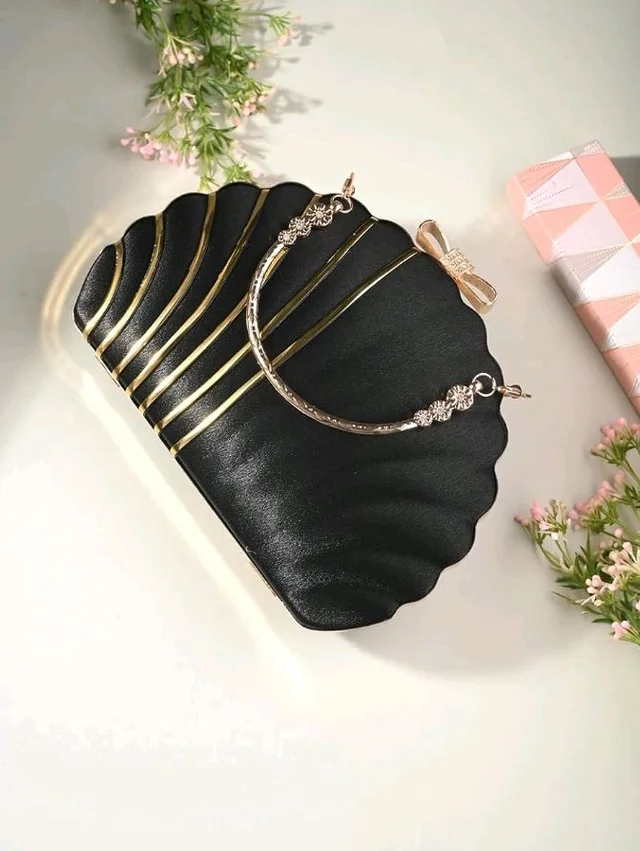 TOOBA Handicraft Clutch Purse For Women with Designer Piping Shell Clutch