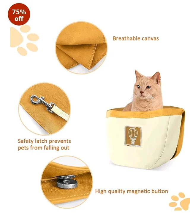 Cature Care by Nature Dog Purse Carrier for Small Dogs, Airline Approved Soft Sided Pet Carrier with Pockets, Ventilated Dog Carrying Bag for Puppy Cat Travel Supplies Bag (Beige)