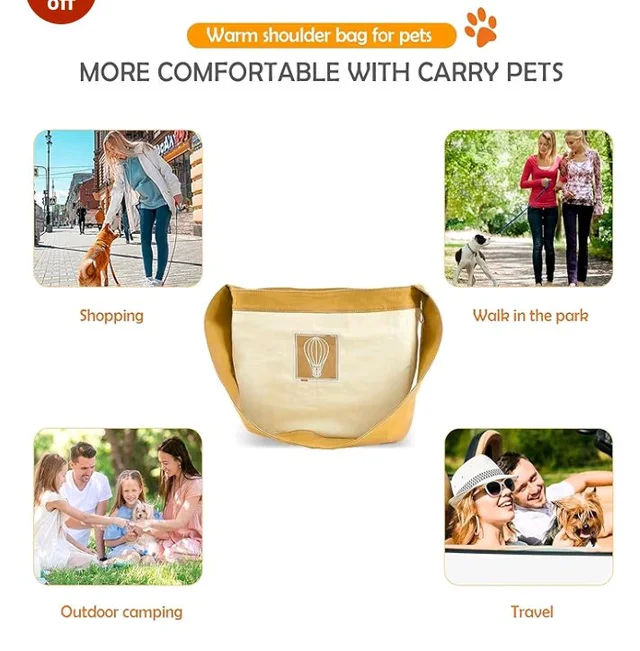 Cature Care by Nature Dog Purse Carrier for Small Dogs, Airline Approved Soft Sided Pet Carrier with Pockets, Ventilated Dog Carrying Bag for Puppy Cat Travel Supplies Bag (Beige)