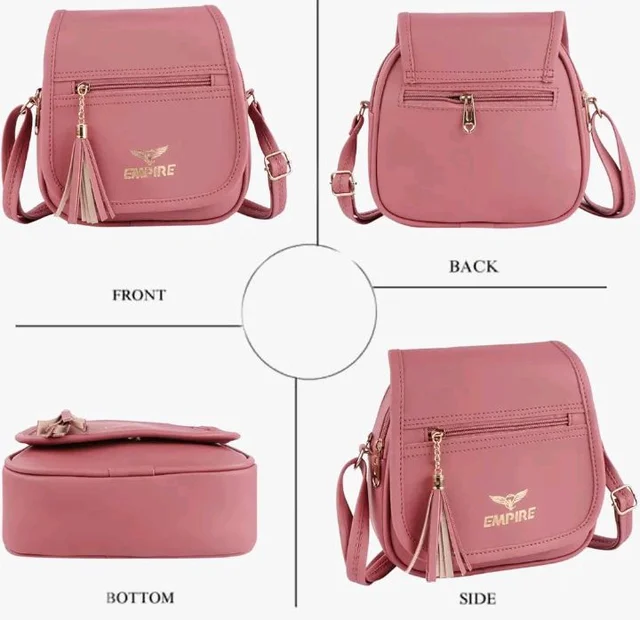 Empire Premium PU Leather Stylish Ladies and Girls for Office and Travel Shoulder Bag for College Adjustable & Detachable Strap Bag