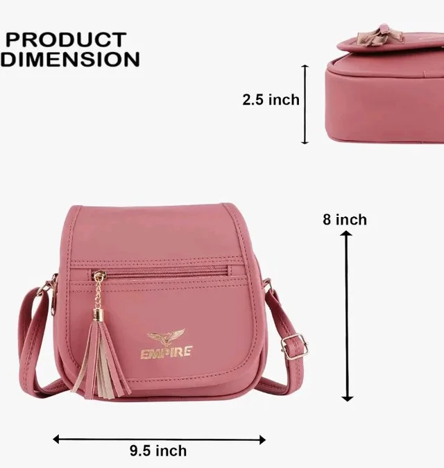 Empire Premium PU Leather Stylish Ladies and Girls for Office and Travel Shoulder Bag for College Adjustable & Detachable Strap Bag
