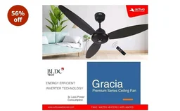 ACTIVA Gracia 1200mm Ceiling Fan, 3 Wider Blade, BLDC 28 Watt Motor Fan with LED Light, Energy Saving, Full Remote Control, Reversible Mode and Timer, 5 Years Warranty - Smoke Brown
