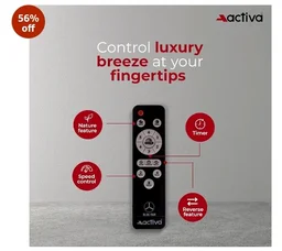ACTIVA Gracia 600 MM BLDC Ceiling Fan | 4 Blades | 28 Watt | Noiseless Motor with LED Light | Remote Control | Reversible Mode, Timer, Energy Saving, come with 5 Years Warranty (Sparkle Blue)