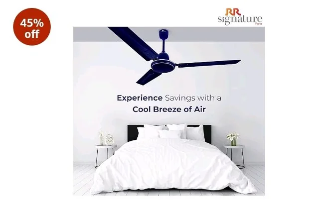 RR Signature 1200MM Morpheus High Speed Ceiling Fan I Saves 873 Annually I 2 Year Warranty, Ceiling Fan for Home (Oxford Blue)