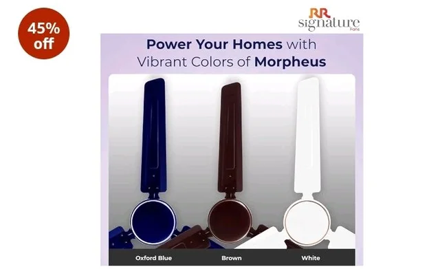 RR Signature 1200MM Morpheus High Speed Ceiling Fan I Saves 873 Annually I 2 Year Warranty, Ceiling Fan for Home (Oxford Blue)