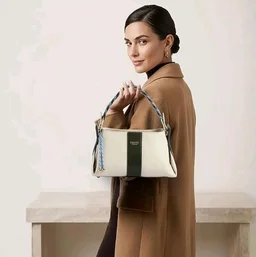EXOTIC Noiré Twist Structured Handbag with Braided Handle & Multi-Compartment Design