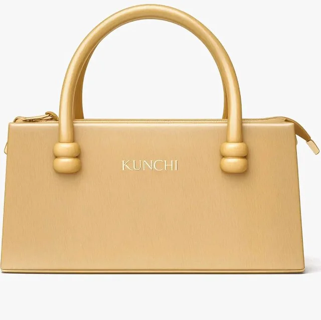 KUNCHI AURA Structured Top Handle Satchel Handbag for Women | Premium PU Leather | Elegant Office & Party Bag