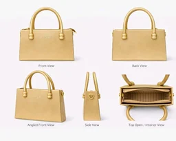 KUNCHI AURA Structured Top Handle Satchel Handbag for Women | Premium PU Leather | Elegant Office & Party Bag