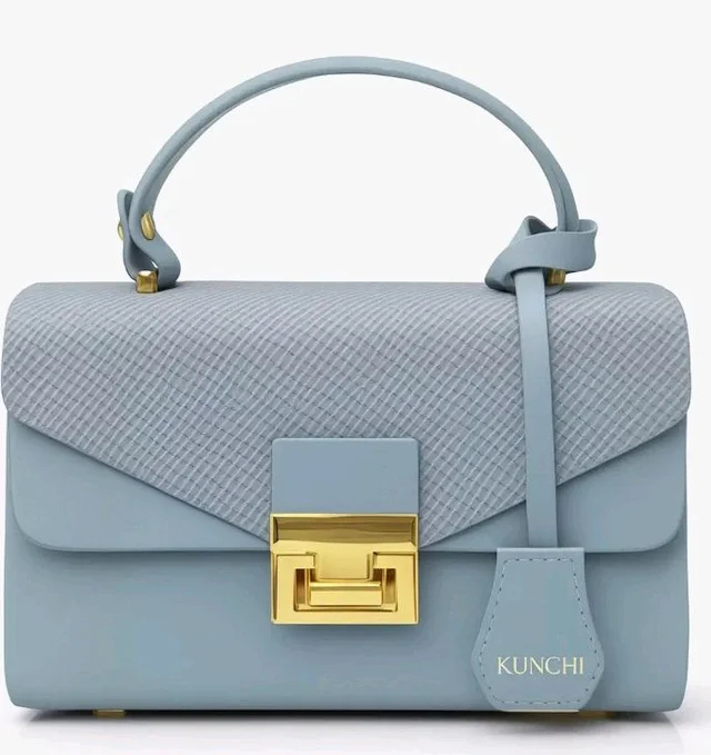 KUNCHI CREST Women’s Structured Handbag with Sling Strap | Premium Textured Flap Bag | Elegant Designer Purse for Party, Wedding & Office