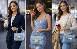 KUNCHI CREST Women’s Structured Handbag with Sling Strap | Premium Textured Flap Bag | Elegant Designer Purse for Party, Wedding & Office