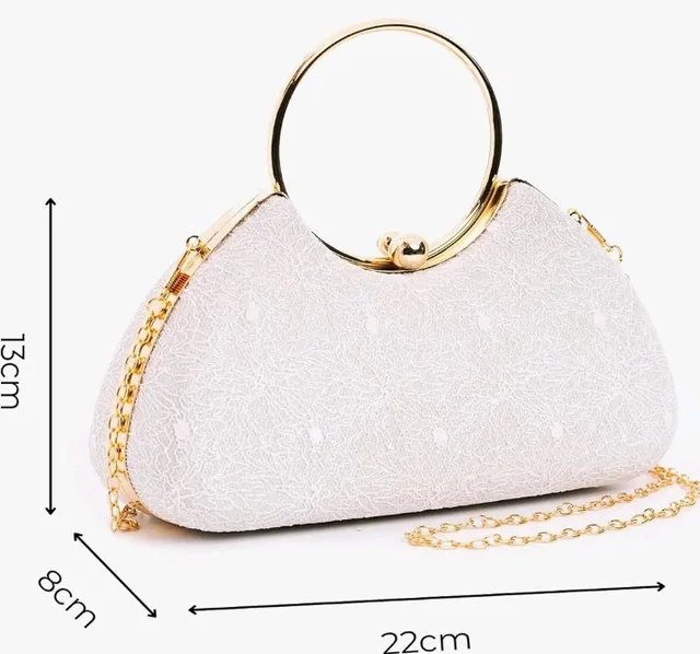 INOVERA (LABEL) Hand Clutches for Women and Girls - Stylish Ladies Party Wedding Clutch Purse with Ring Handle and Chain Strap