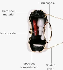 INOVERA (LABEL) Hand Clutches for Women and Girls - Stylish Ladies Party Wedding Clutch Purse with Ring Handle and Chain Strap