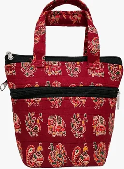 Handcrafted Cotton Handbag for Women Grey Top Handle Purse for Daily Use
Made with Authentic Ajrakh Fabric