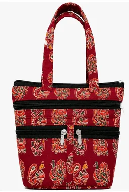 Handcrafted Cotton Handbag for Women Grey Top Handle Purse for Daily Use
Made with Authentic Ajrakh Fabric
