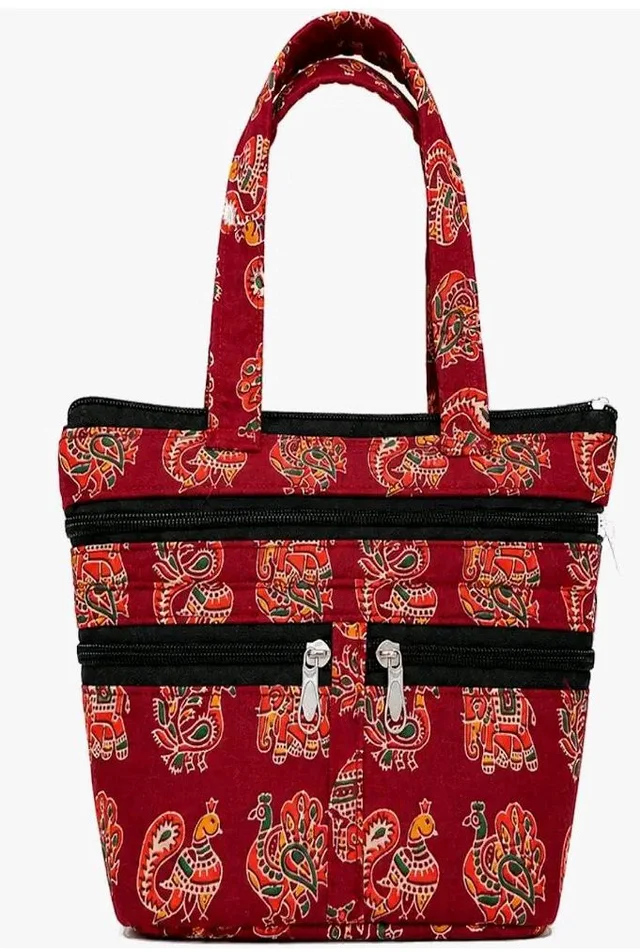 Handcrafted Cotton Handbag for Women Grey Top Handle Purse for Daily Use
Made with Authentic Ajrakh Fabric