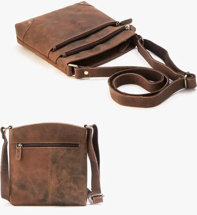 Goatter Genuine Leather 9.5" Inch Sling Cross-BodyBag for Girls And Women,