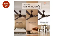 RR Signature Dhoom 1200MM Star-rated BEE Certified Energy Efficient 52-Watt High Speed Ceiling Fan For Home (Brown), 2 Year Warranty