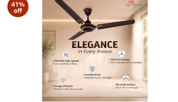 RR Signature Dhoom 1200MM Star-rated BEE Certified Energy Efficient 52-Watt High Speed Ceiling Fan For Home (Brown), 2 Year Warranty