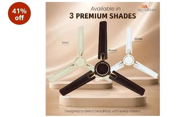 RR Signature Dhoom 1200MM Star-rated BEE Certified Energy Efficient 52-Watt High Speed Ceiling Fan For Home (Brown), 2 Year Warranty