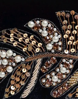 THE TAN CLAN Afrah Hand Embroidered Leaf Clutches Purse Luxury Evening HandBags for Women