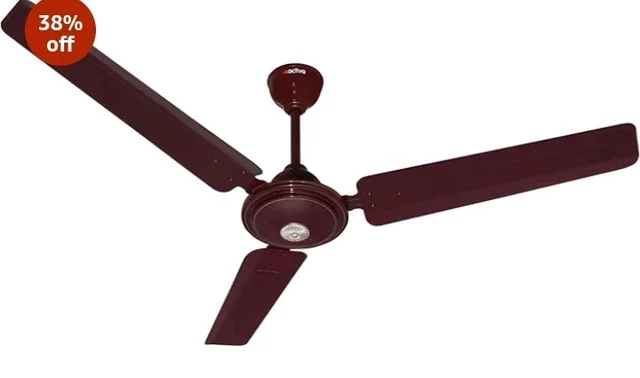 ACTIVA Apsara 1200mm Ceiling Fan, 390 RPM High Speed Air Delivery, Aerodynamic Large Sweep Blade for Air Delivery in Every Corner, 60 Watt Motor, 2 Years Warranty (Brown)
38%
off