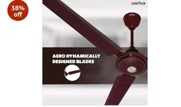 ACTIVA Apsara 1200mm Ceiling Fan, 390 RPM High Speed Air Delivery, Aerodynamic Large Sweep Blade for Air Delivery in Every Corner, 60 Watt Motor, 2 Years Warranty (Brown)
38%
off